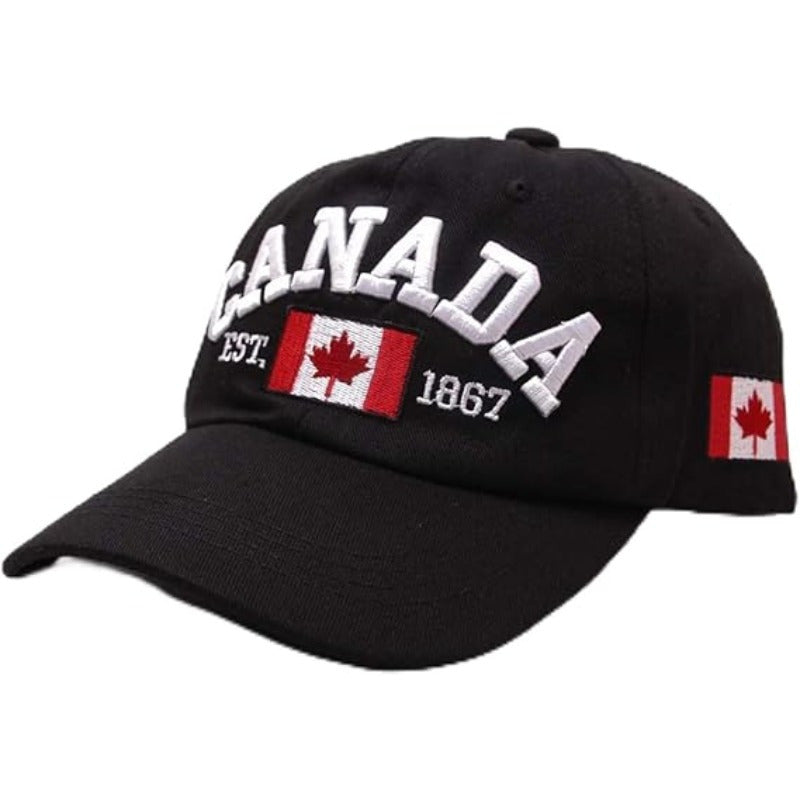 Maple Leaf Baseball Adjustable Unisex Golf Hat with Canada Design