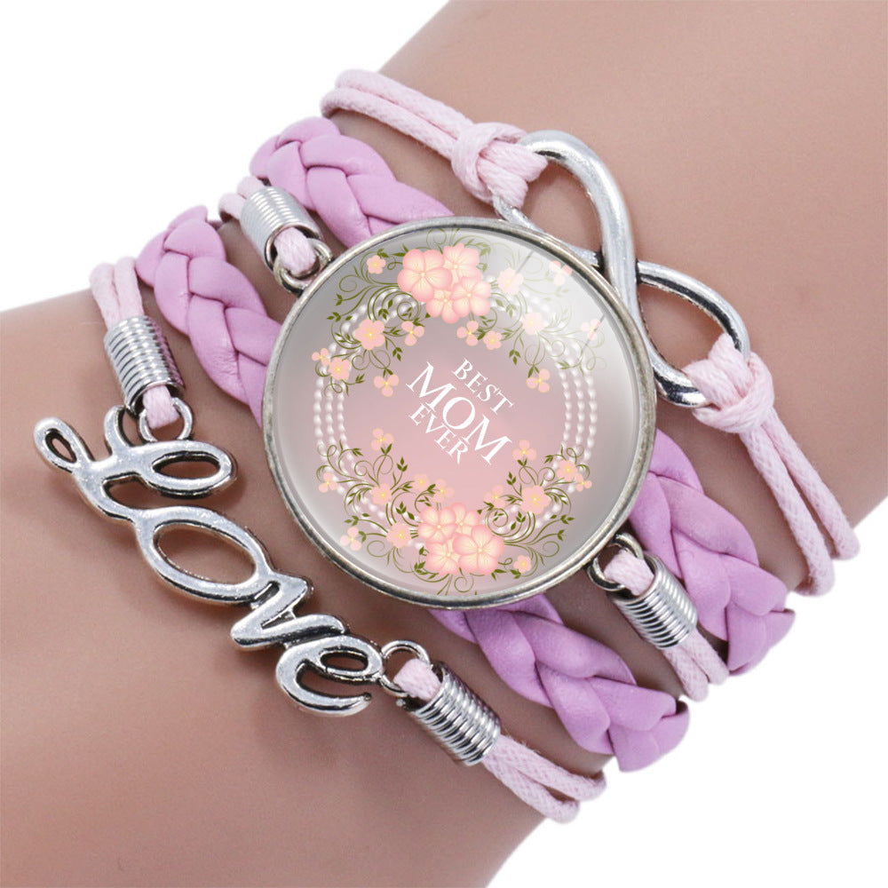 MOM LOVE Time Stone Multi-layer Multi-layer Leather Bracelet LOVE Mother's Day Gift