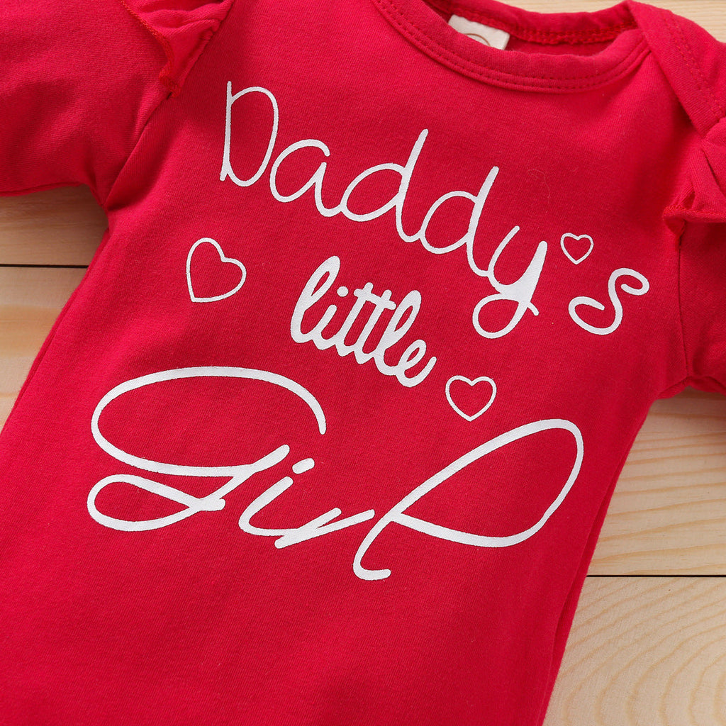 Autumn Girl's Clothing Baby Girl Long-sleeved Alphabet Romper Suit