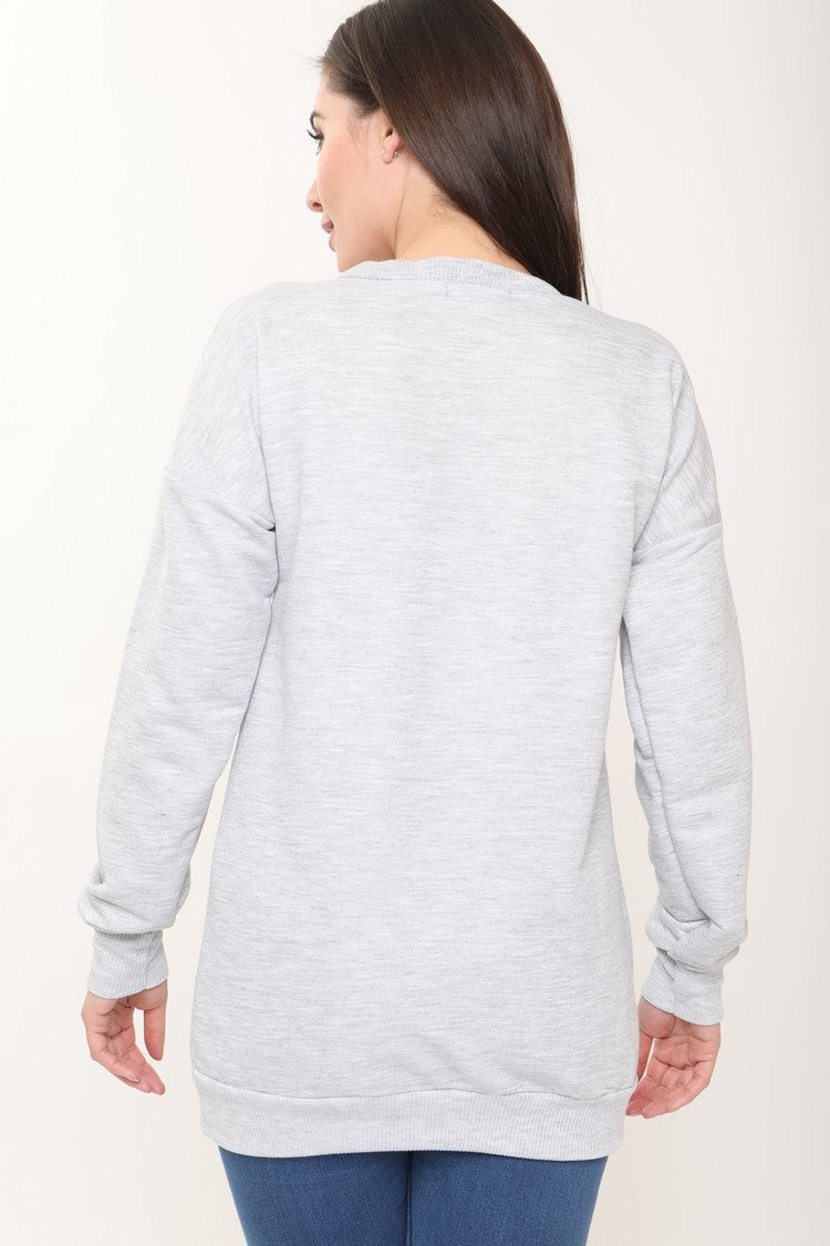 Sequin Embellished Rock Eagle Sweatshirt