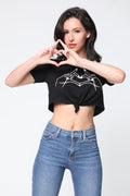 Love Sign Print Crop Top