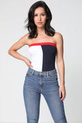 Contrast Colour Block Bandeau Bodysuit
