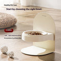 Pet Ceramic Cat Bowl With High Foot And Slanted Mouth For Cervical Protection