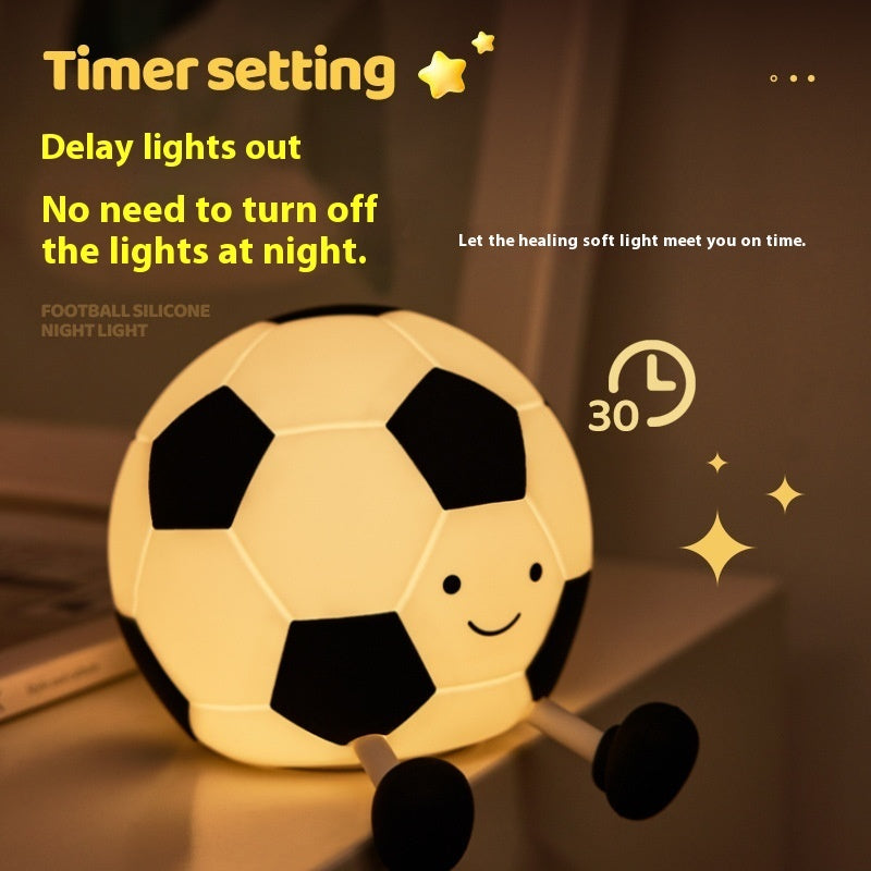 Football Night Light - Touch Control LED Bedside Lamp for Kids & Sports Fans
