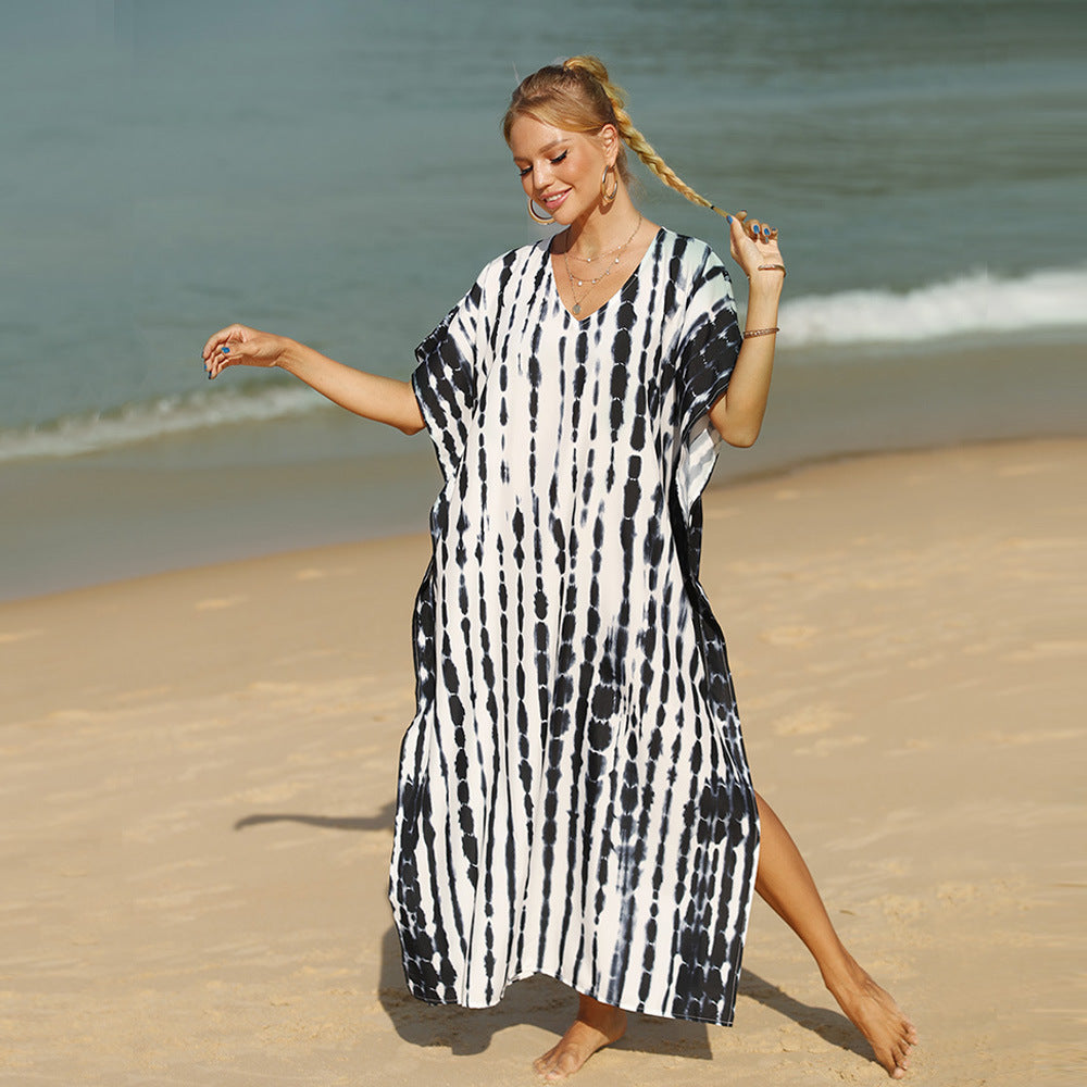 Blouse Beach Cover-up Knitted Serpentine Robe