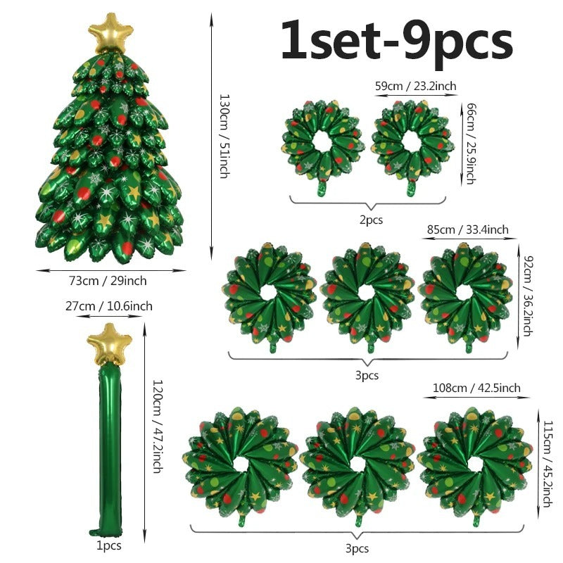 Cartoon Christmas Tree Aluminum Balloon Column