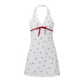 Backless Cherry Waist-tight Halter Dress Women