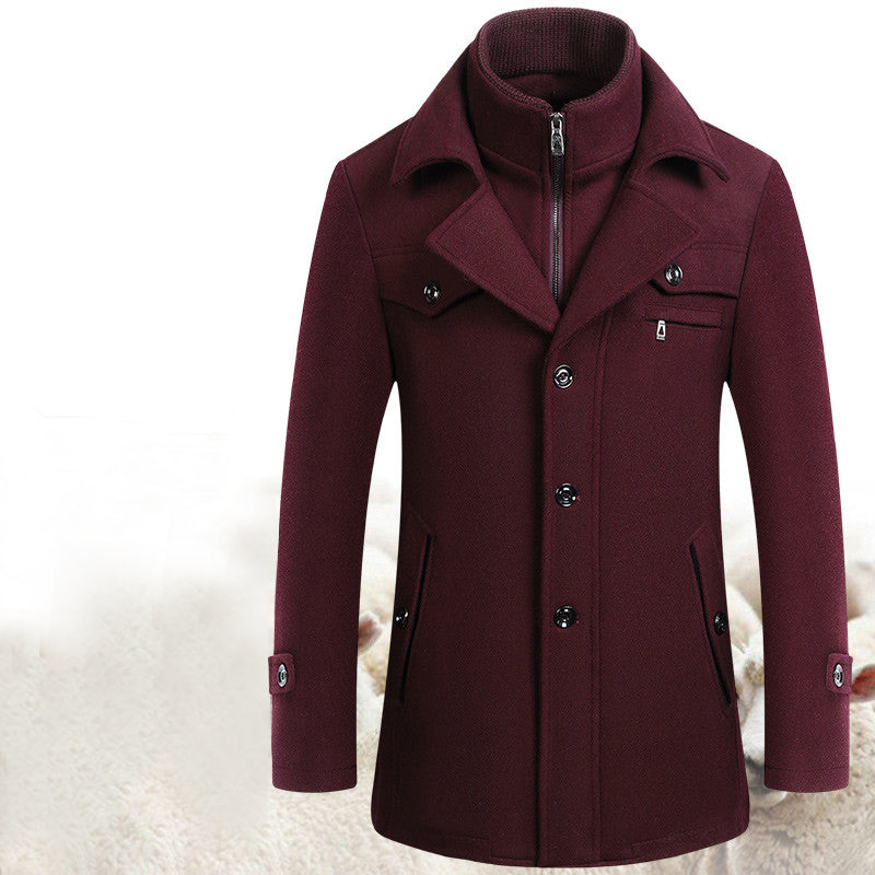Wool jacket men's woolen coat