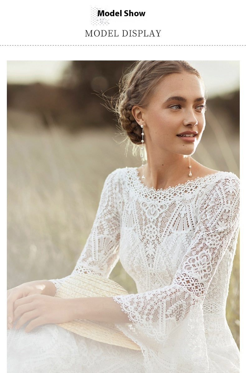 Women's Retro Bohemian Lace Light Wedding Dress