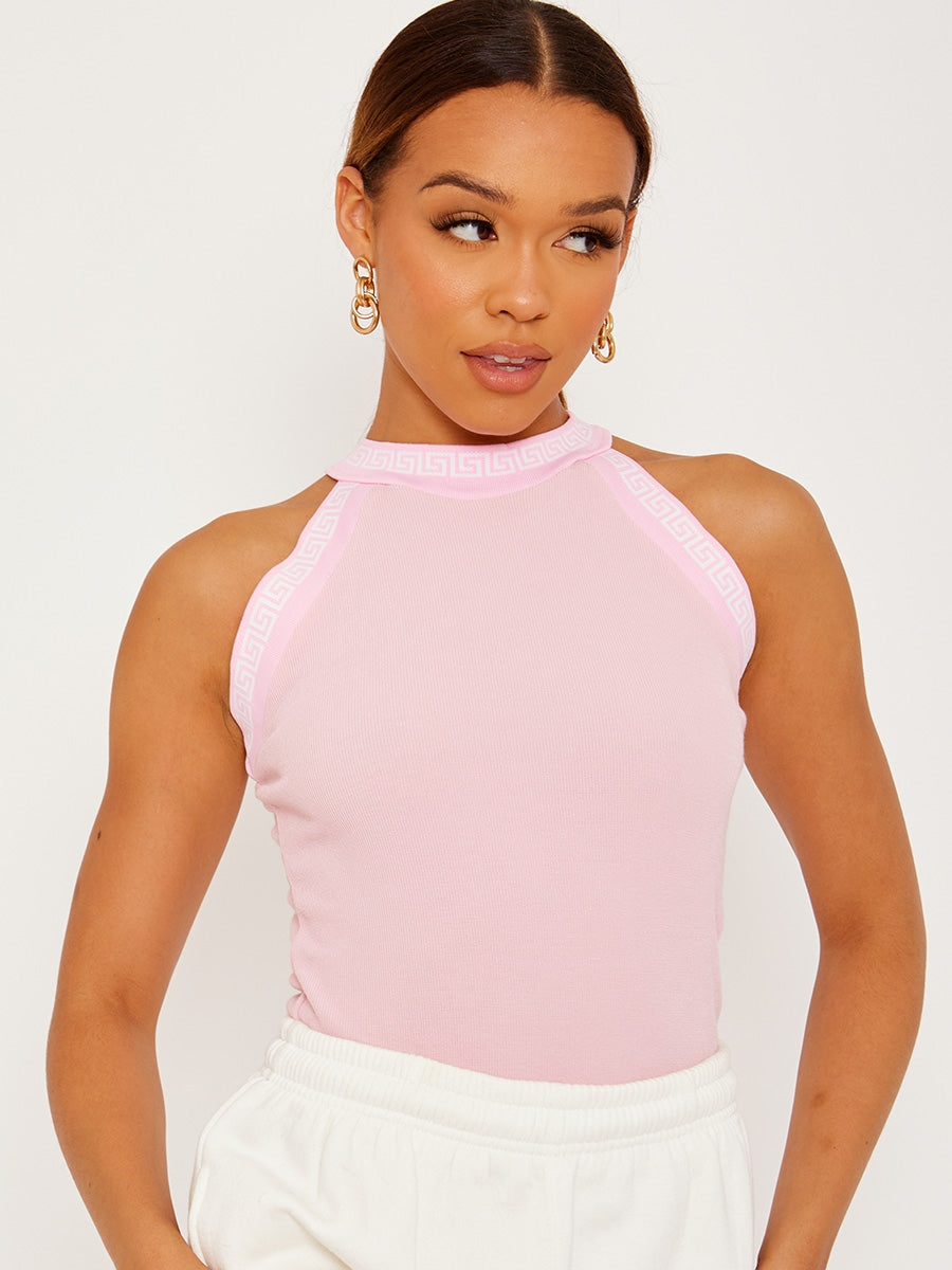 Aztec Trim Ribbed Bodysuit