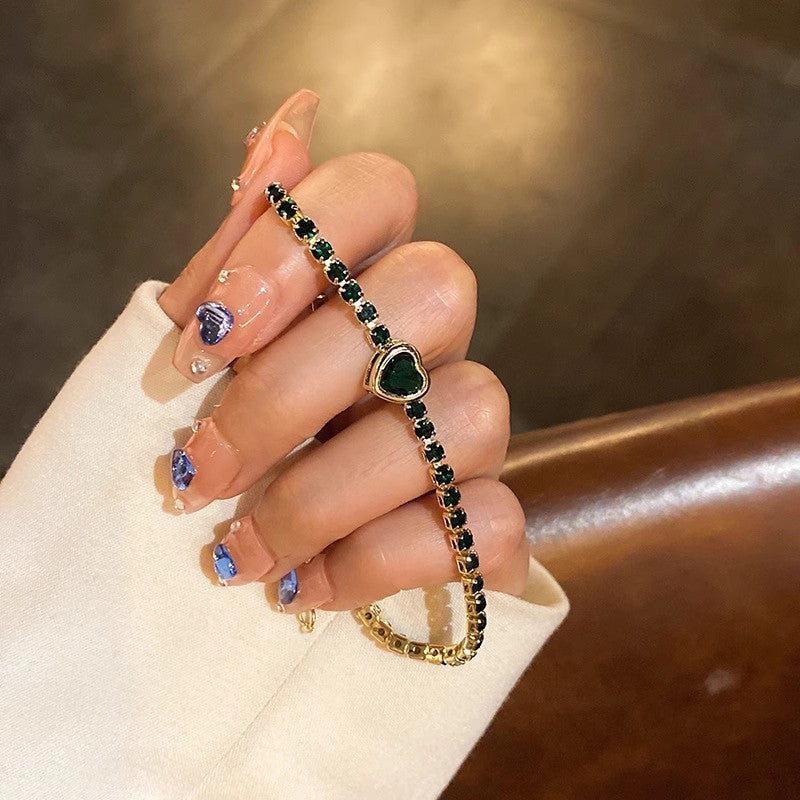 Zircon Square & Heart Bracelets