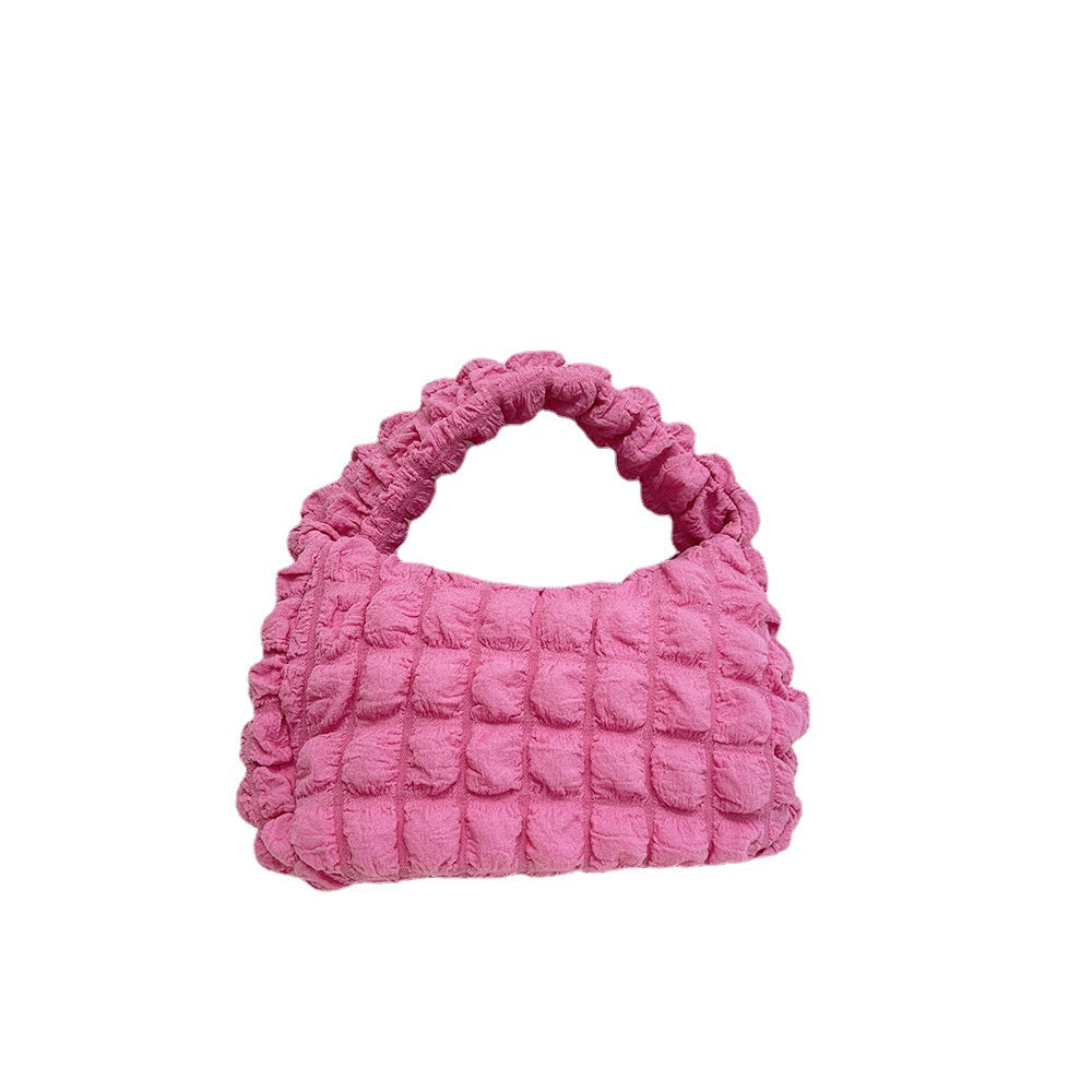 Western Style Gentle Pleated Bubble Handbag