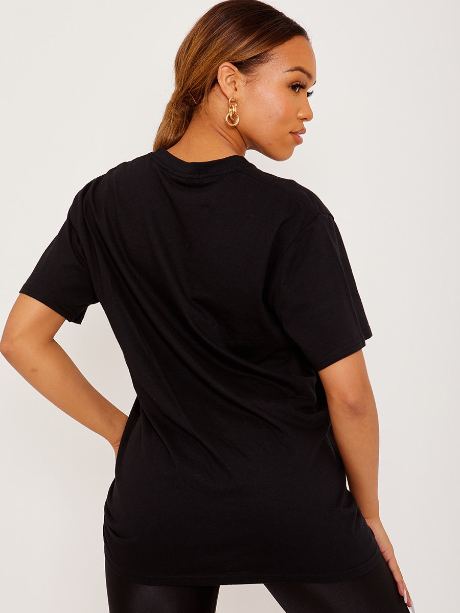 Glittered Brooklyn Graphic Printed T-Shirt