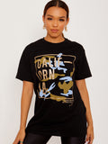 Glittered California Graphic Printed T-Shirt