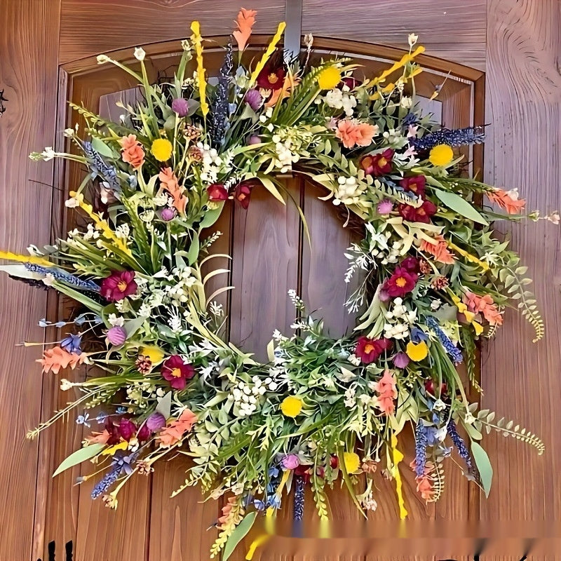 Simulated Plant Wildflower Wreath Ornament