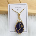 Handmade Natural Crystal Mesh Bamboo Necklace