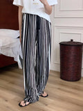 Black And White Striped Casual Pants For Women Summer