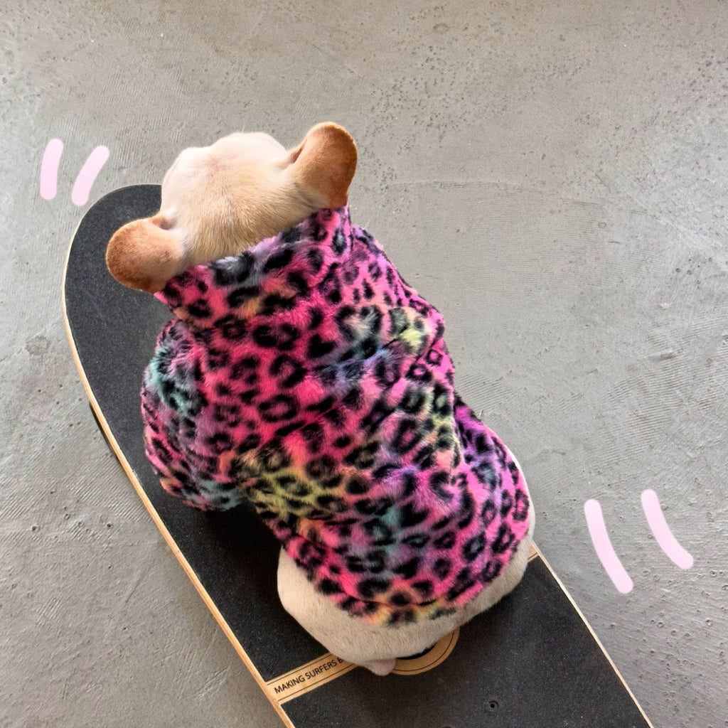 New Style Pet Clothes Colorful Leopard Print Velvet Coat