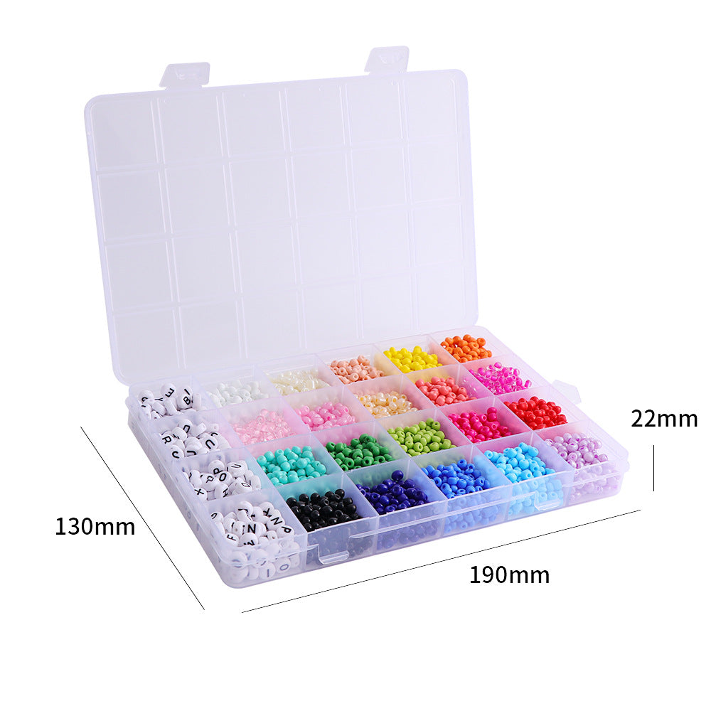 Colored Letter Beads Glass Rice Handmade Necklace
