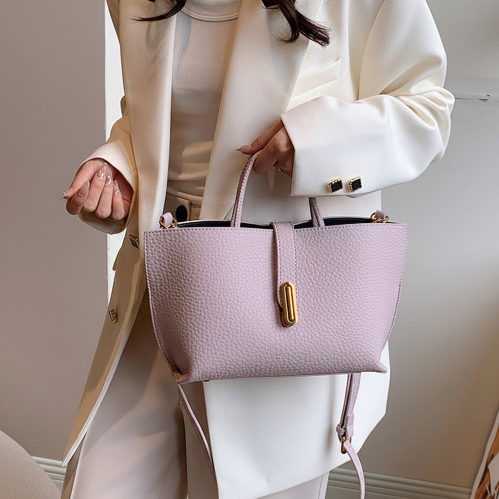 Litchi Pattern Shoulder Bag