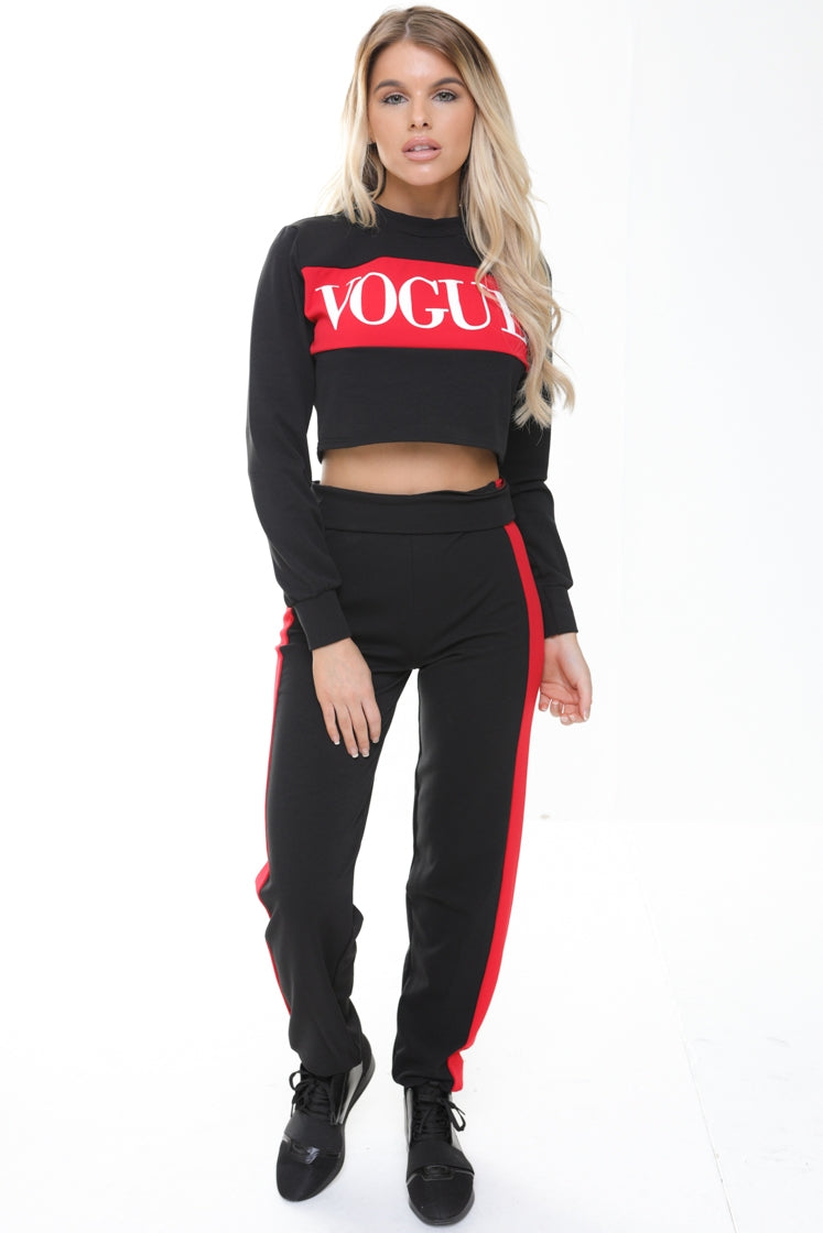 Vogue Crop Top And Trouser Loungewear