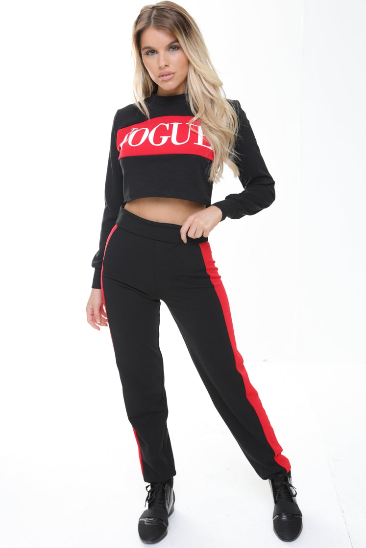 Vogue Crop Top And Trouser Loungewear