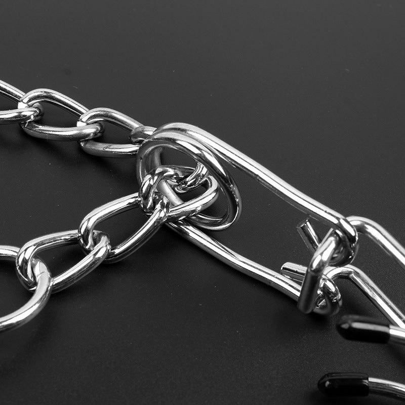 Metal iron removable dog training chain