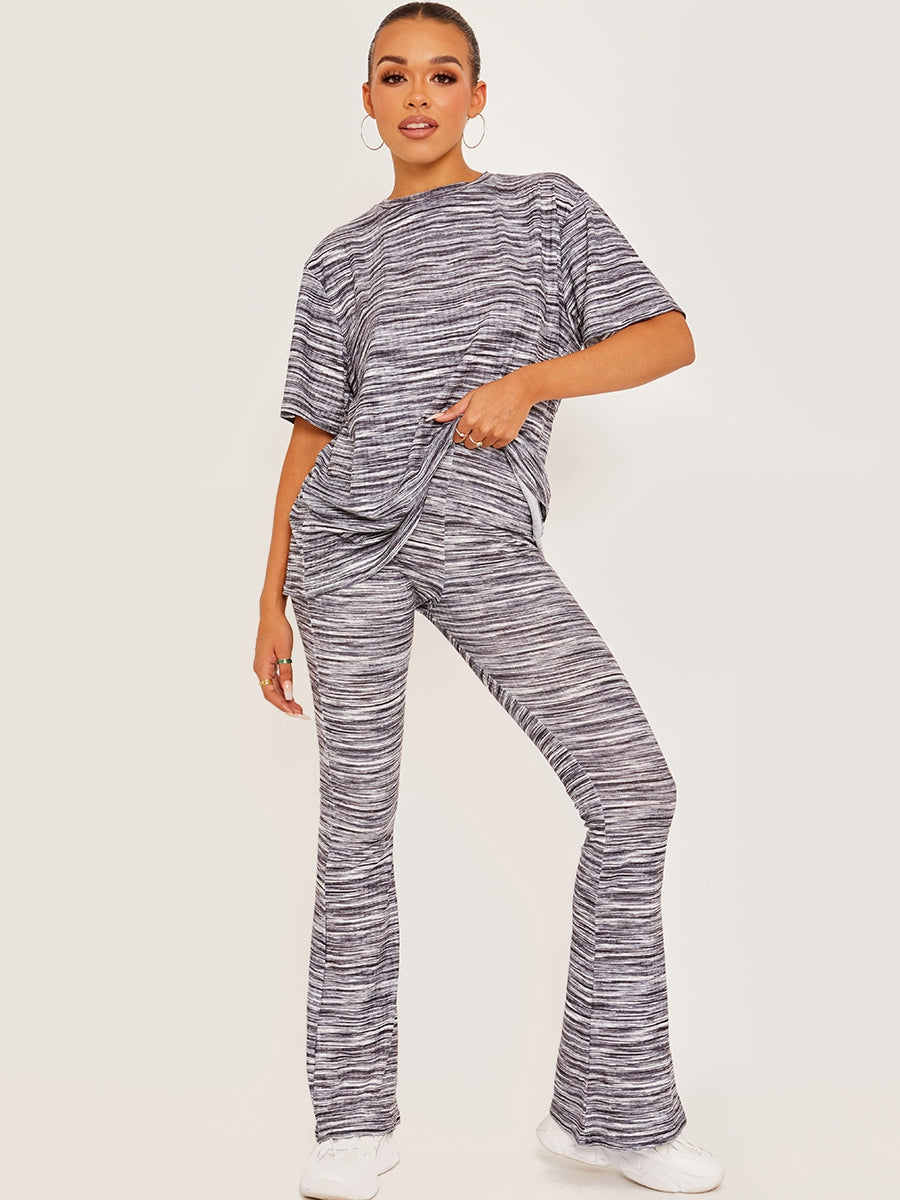 Multi Coloured Oversized Top & Flared Trouser Co-ord