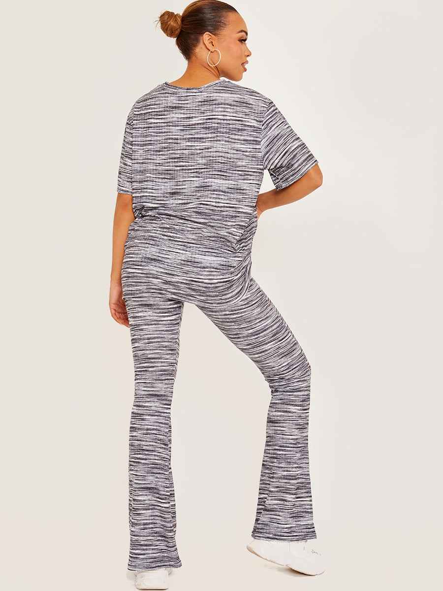 Multi Coloured Oversized Top & Flared Trouser Co-ord