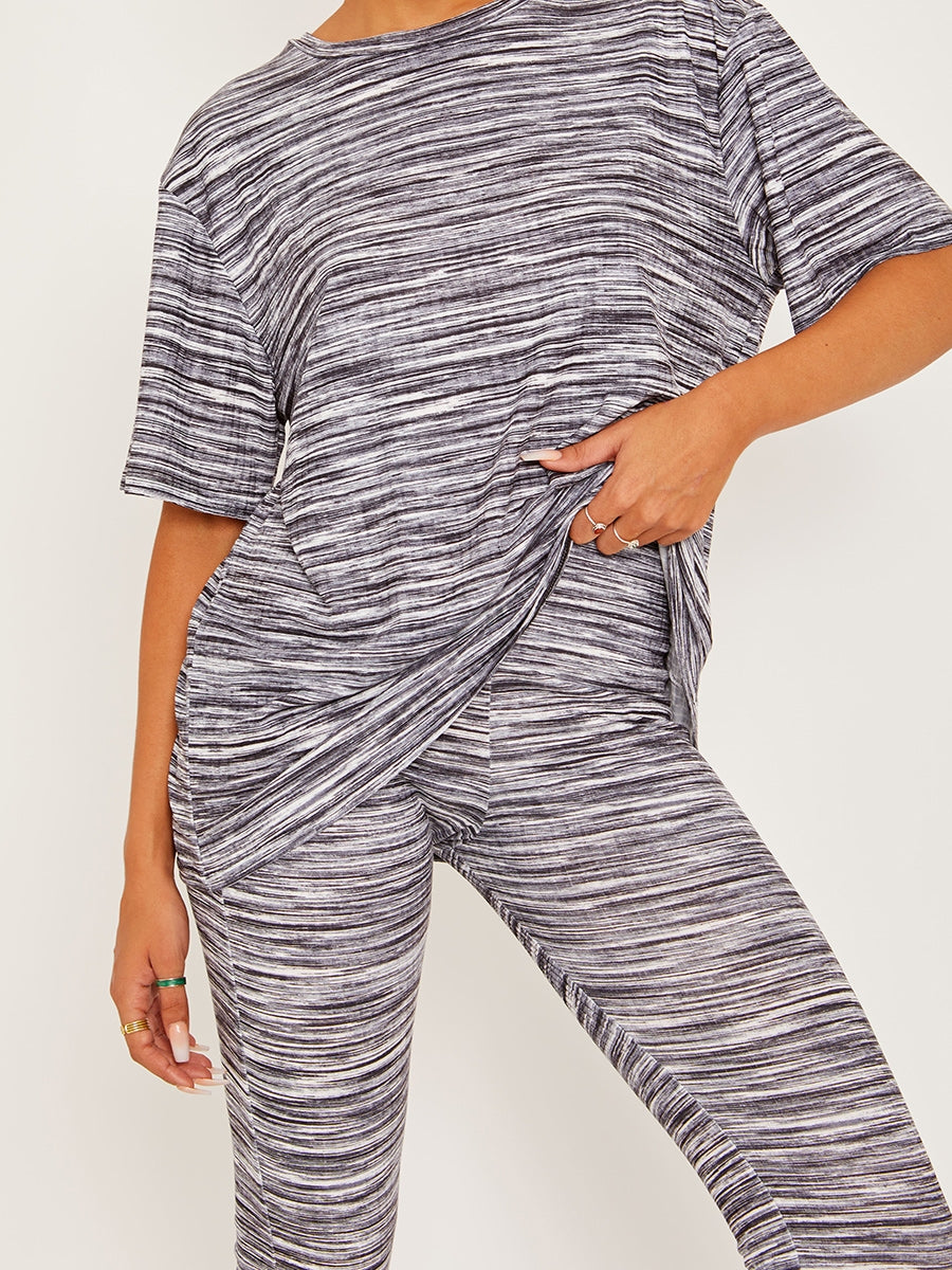 Multi Coloured Oversized Top & Flared Trouser Co-ord