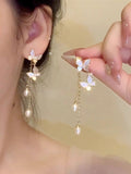 Pearl Butterfly Earrings for Women