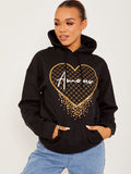 Amour Heart Graphic Fleeced Hoodie
