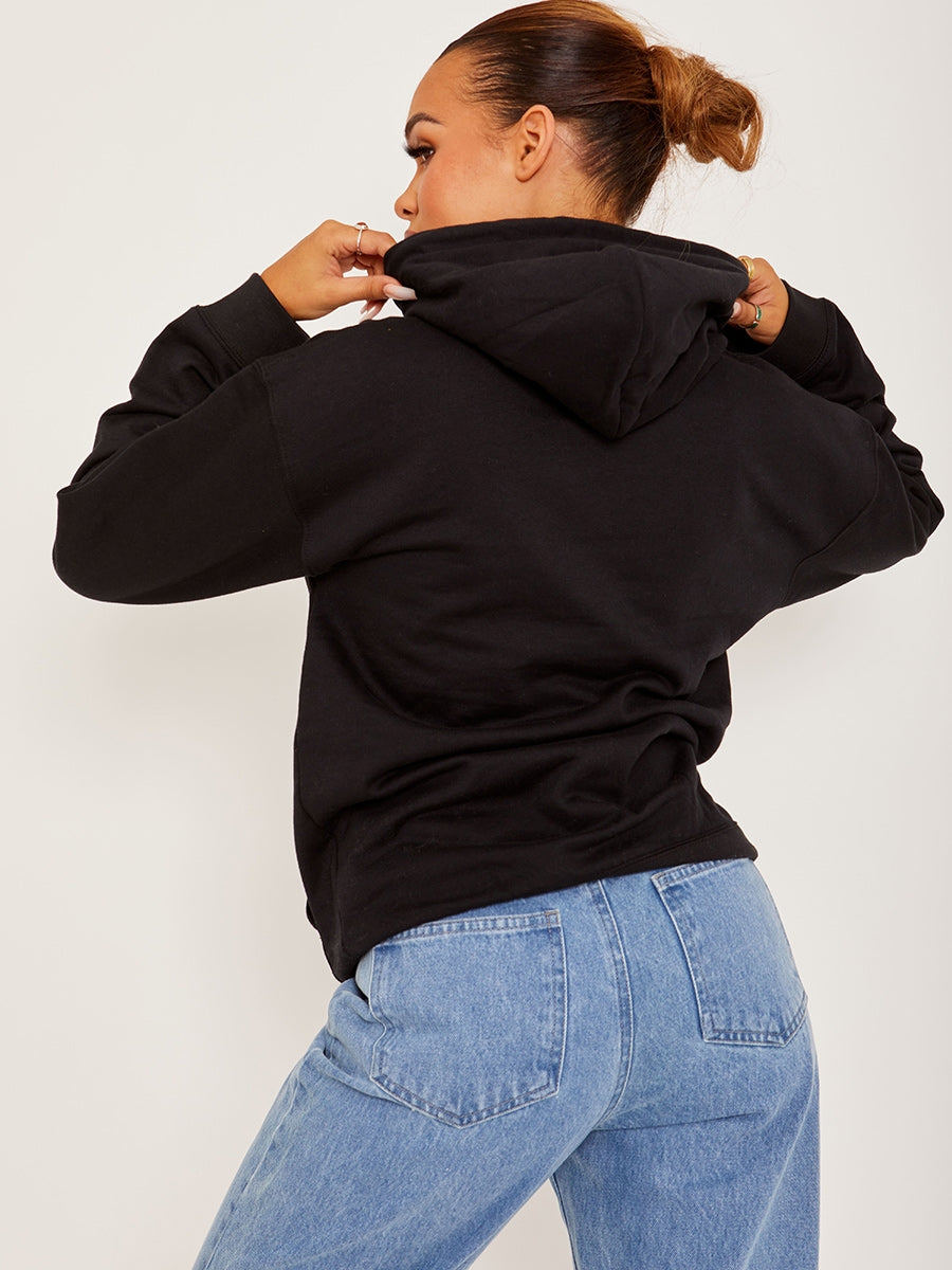 Amour Heart Graphic Fleeced Hoodie