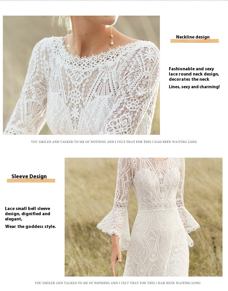 Women's Retro Bohemian Lace Light Wedding Dress