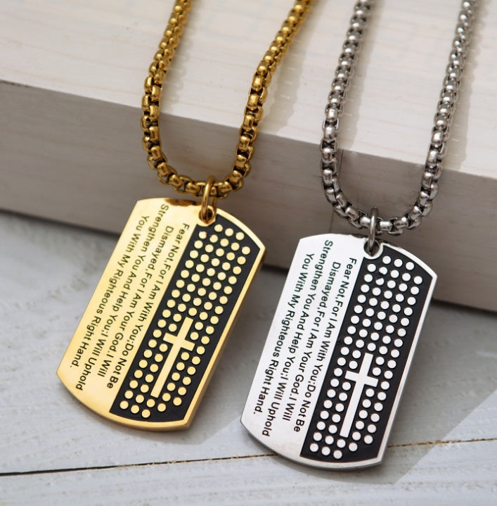 Dog Tag Bible Verse Necklace & Pendant
