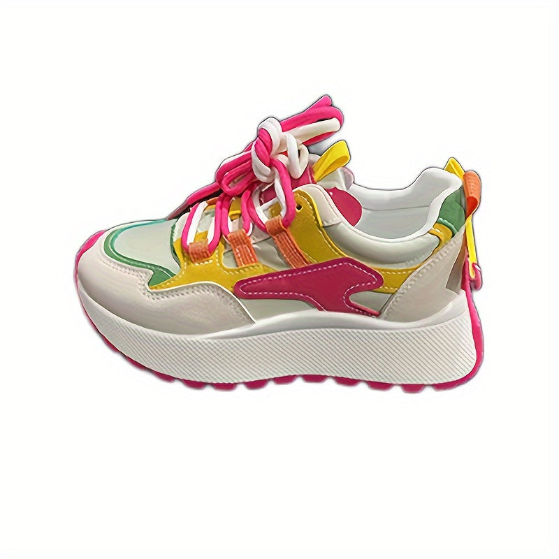 Ultra-Lightweight Breathable, Comfortable Low-Top Lace-Up Shoes with Thick, Cushioned Platform Sole
