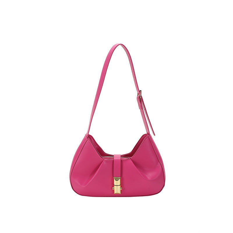 Simple Solid Color Shoulder Small Square Bag Fashion Baguette