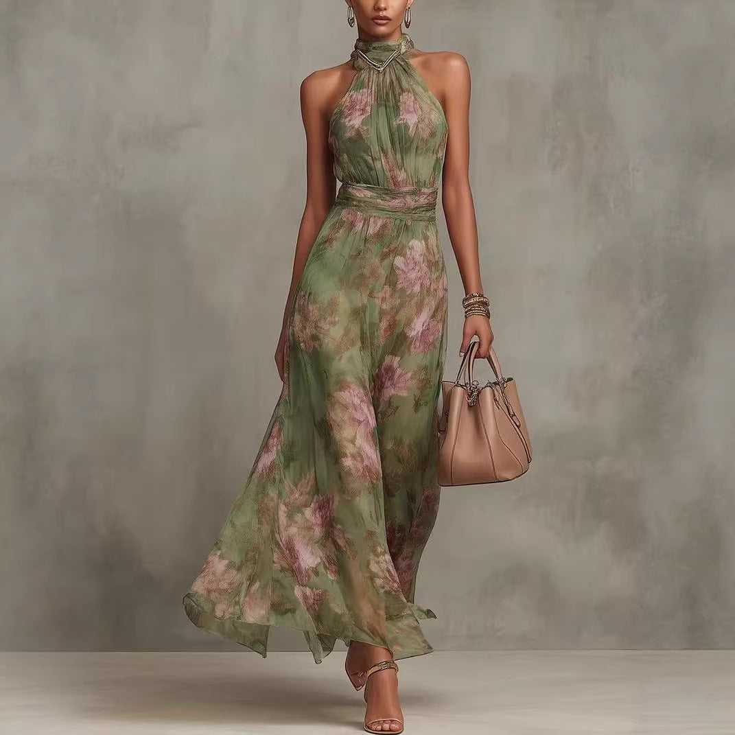 Resort-style Waist-cinching Figure-flattering Dress