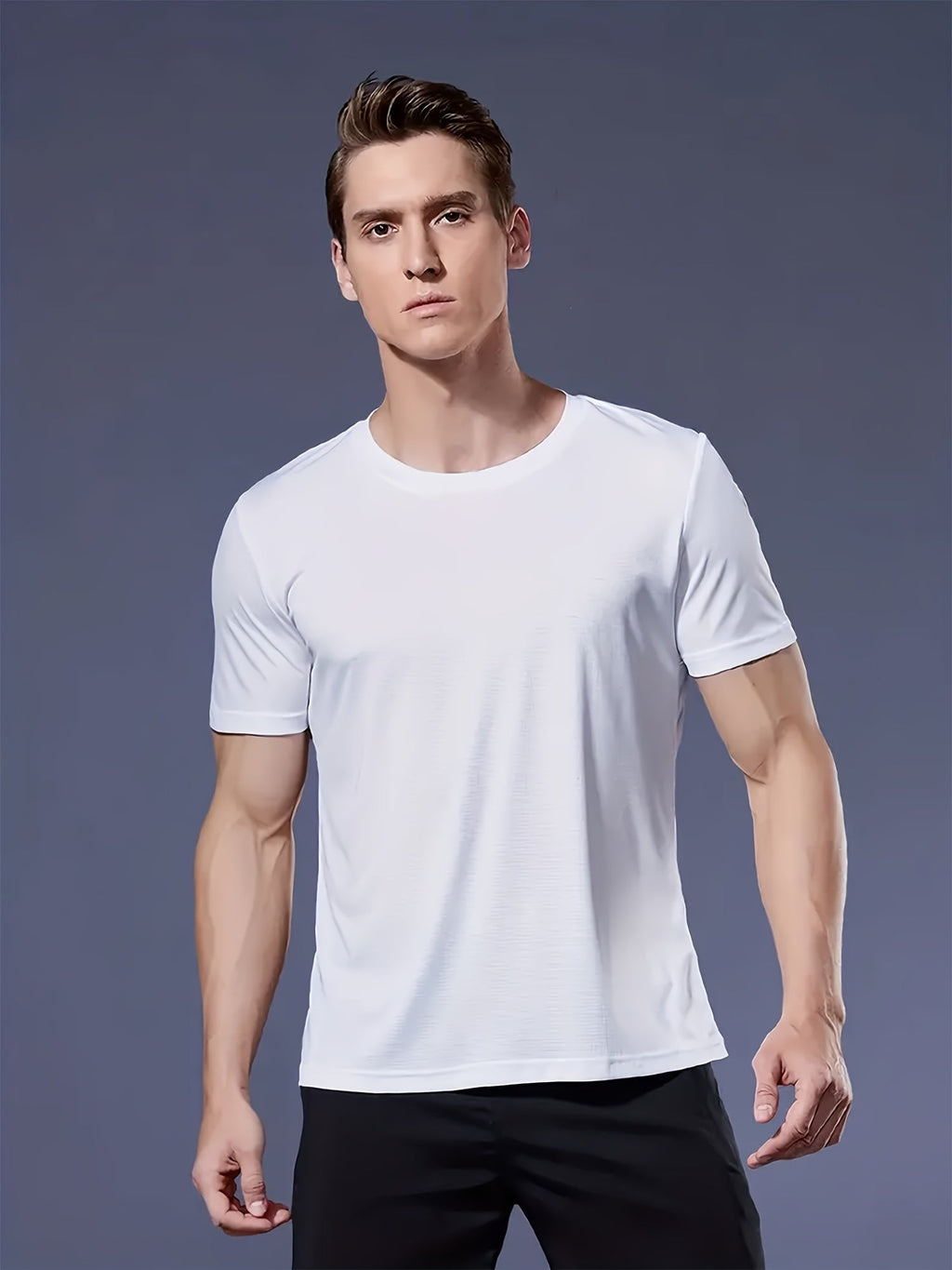 9pcs Men's Quick-Dry Athletic T-Shirts - Breathable, Moisture-Wicking Short Sleeve Shirts for Gym, Running & Training - Ultra-Lightweight, Crew Neck