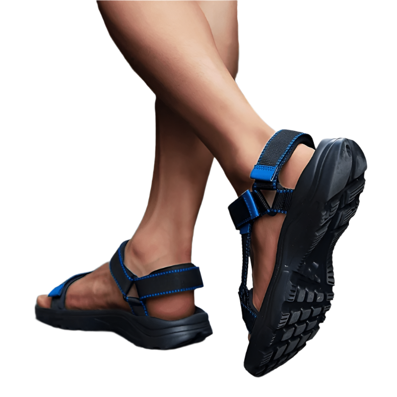 Men's Breathable Fabric Upper & Mesh Lining, Adjustable Straps with Buckles, Lightweight EVA Sole Sandals