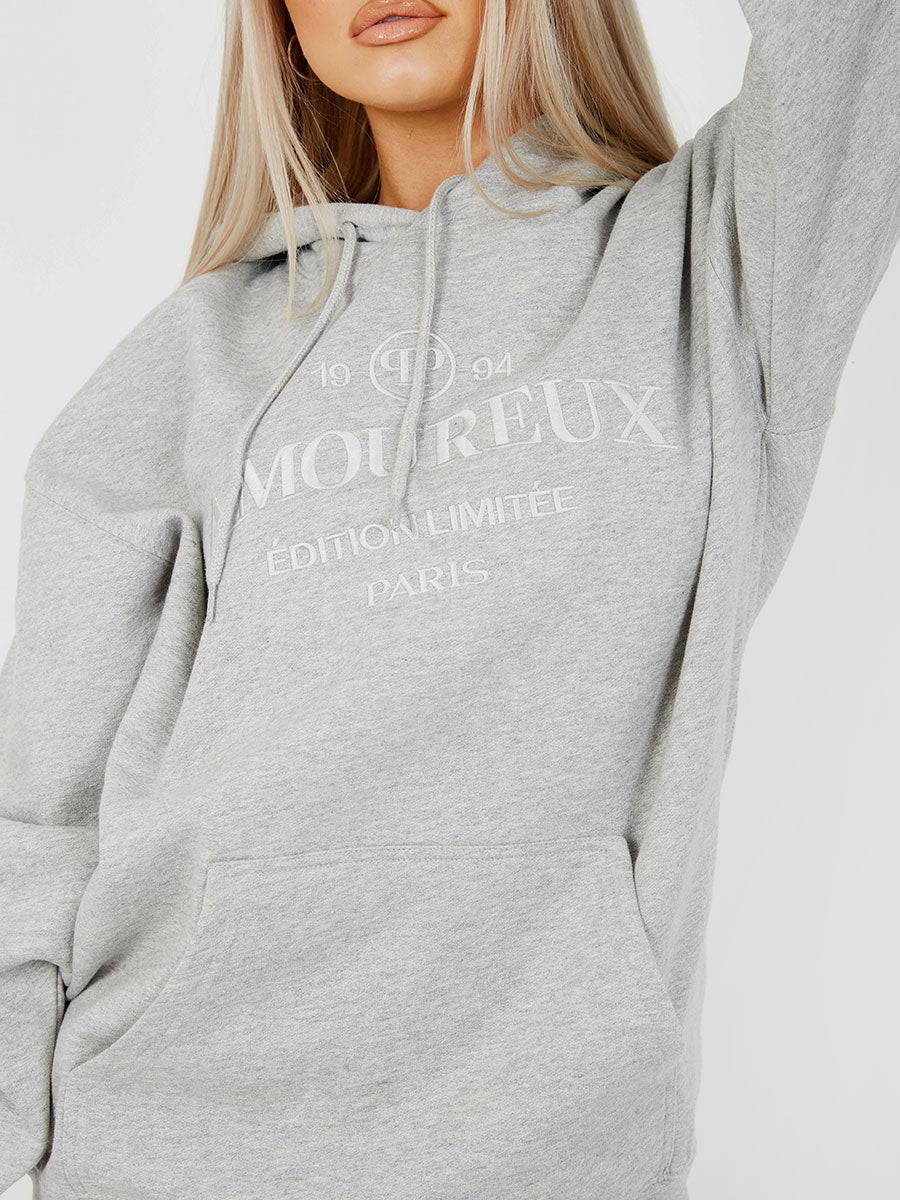 Embroidered Amoureux Fleeced Hoodie