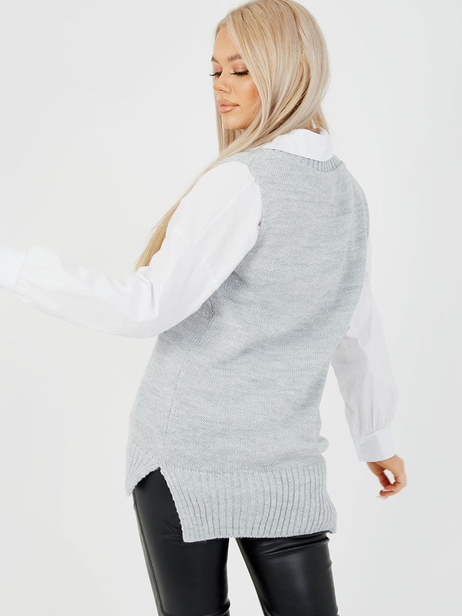 Knitted Jumper Shirt Dress