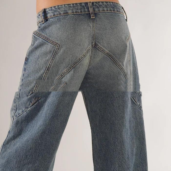 Loose Straight Wide Leg Mop Trousers