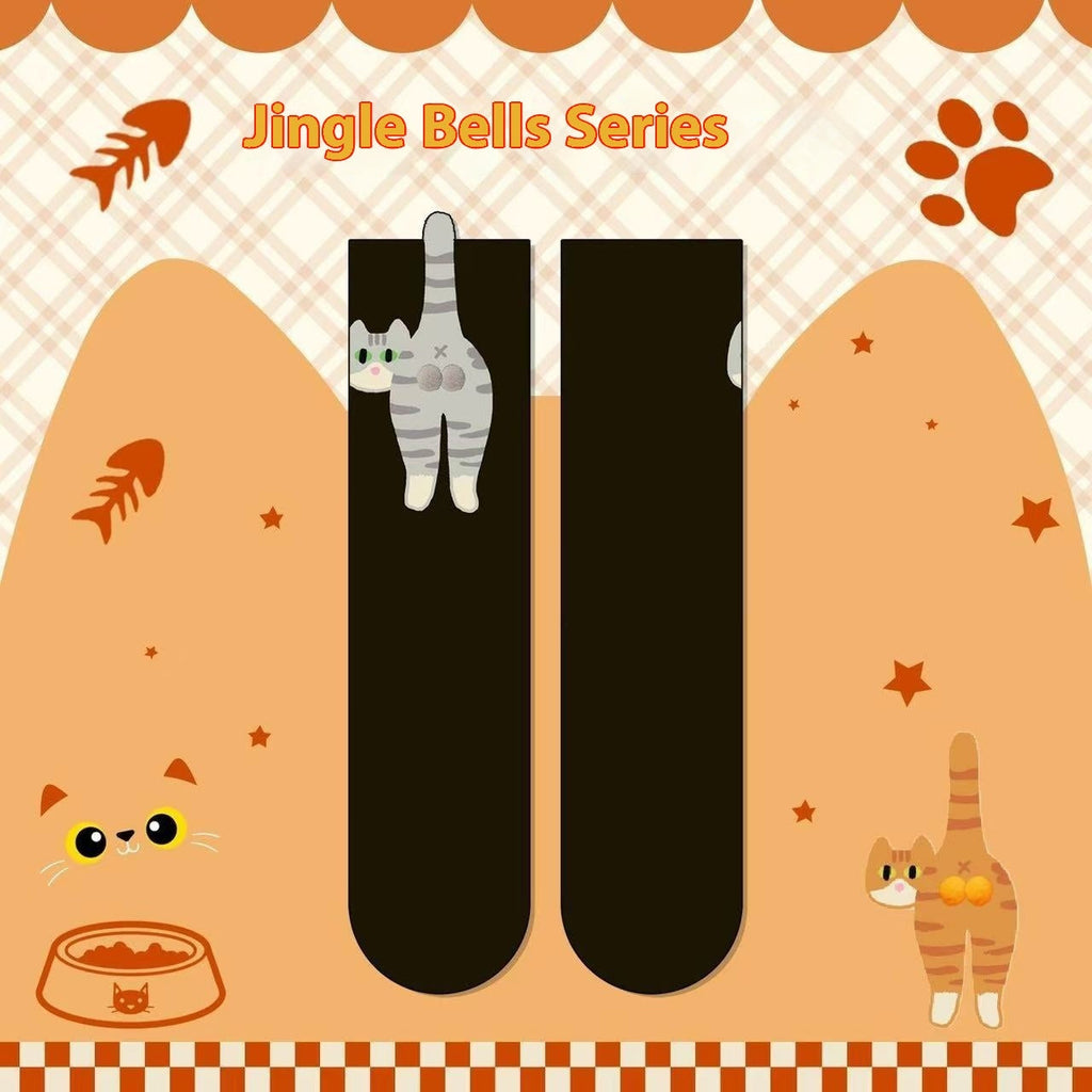 Cute Cat Socks With Balls Summer Breathable Soft Cotton Socks Funny Cotton Sock Middle Tube Girl Women Novelty Sport Socks
