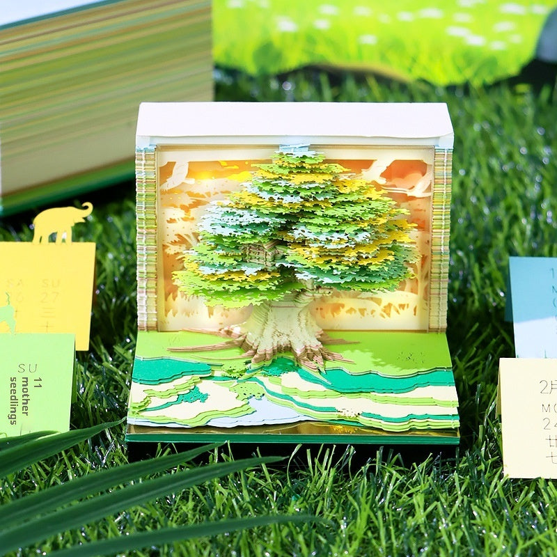 2026 Paper Carving Calendar Creative Desktop Decorative Ornaments
