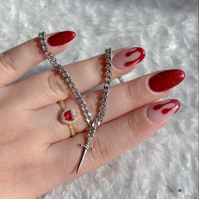 Sword & Heart Couple Ring & Bracelet Set