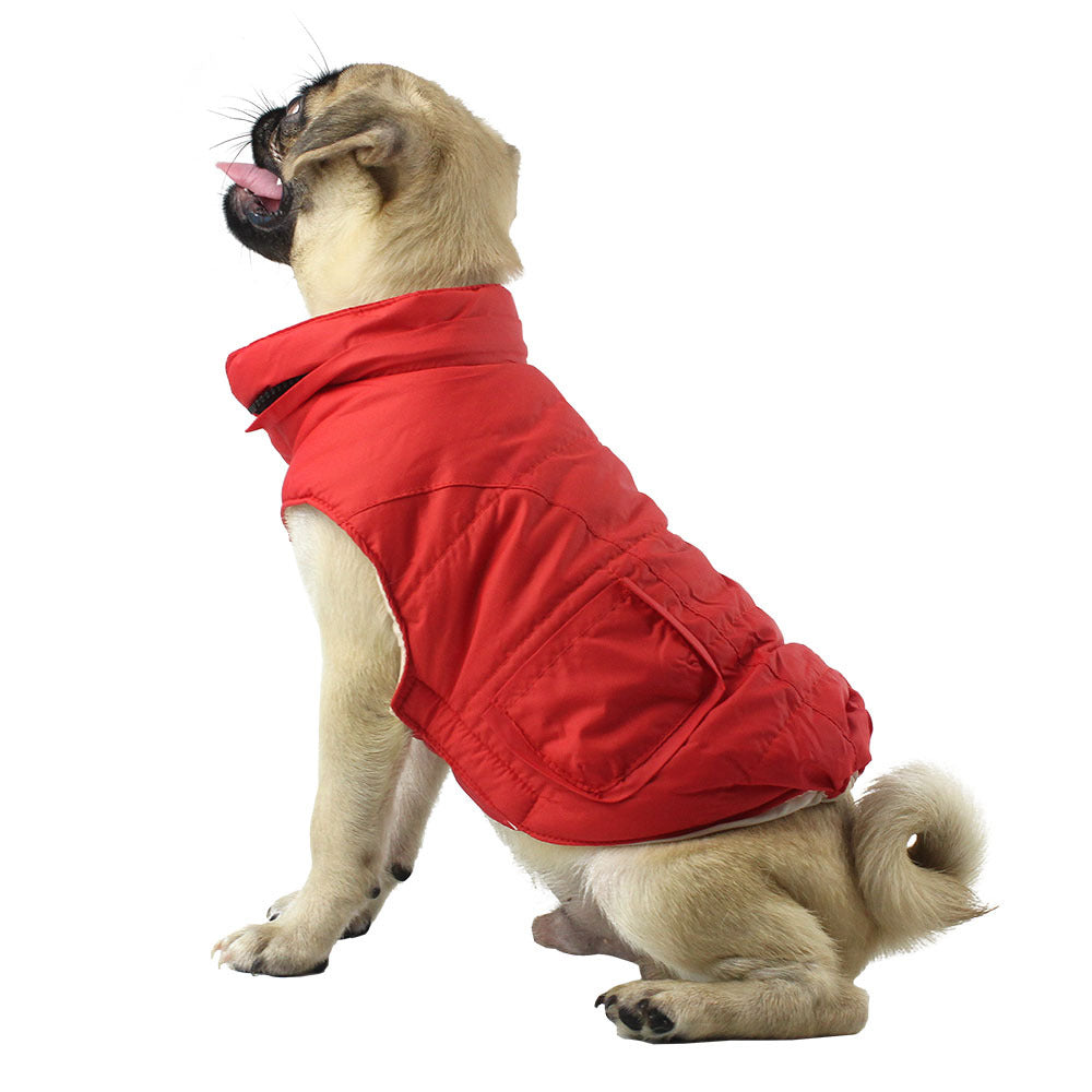 Winter Detachable Hooded Fur Collar Dog Clothes