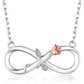 Double Fair Infinity Symbol Rose Necklace