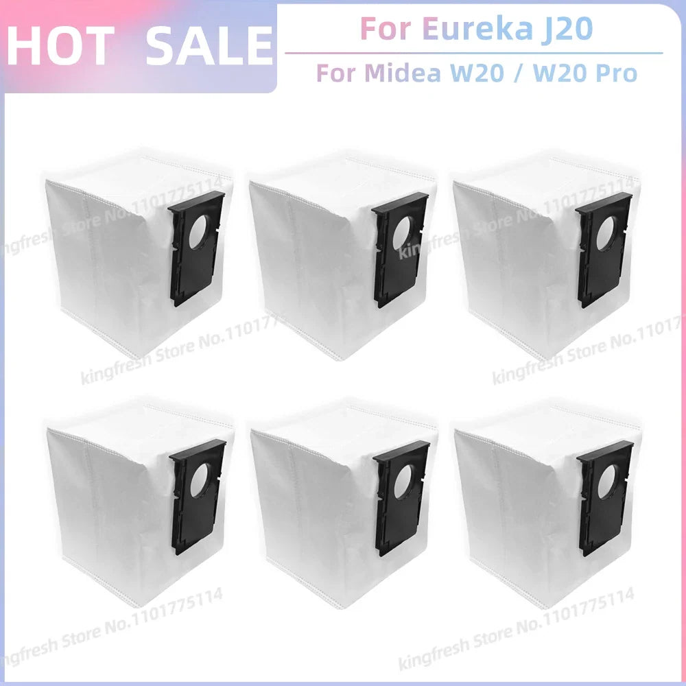 Fit For Eureka J20 / Midea W20 / W20 Pro Robot Vacuum Replacement Parts Main Roller Side Brush Hepa Filter Dust Bag Accessories
