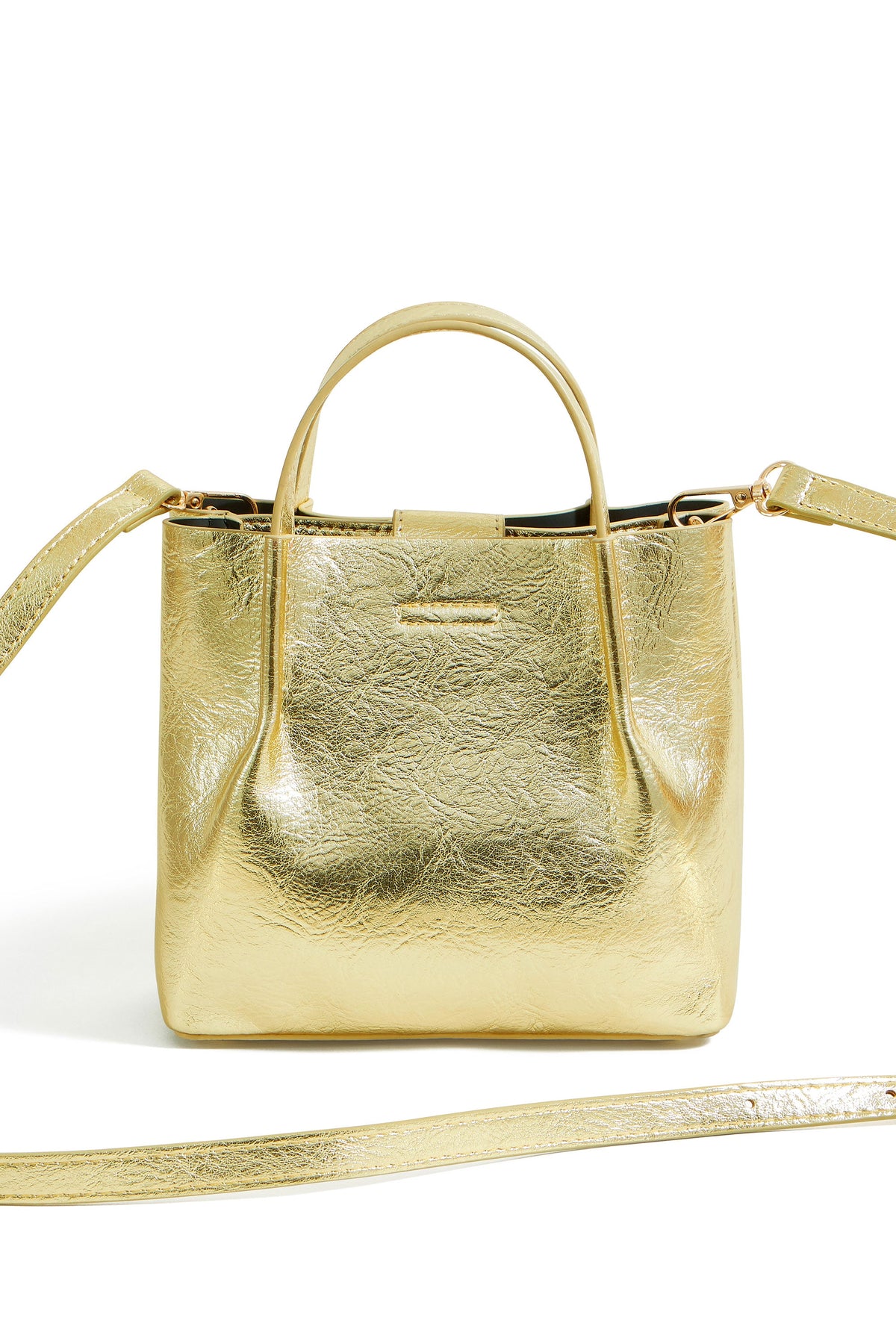 Yumi Gold Metallic Small Tote Bag